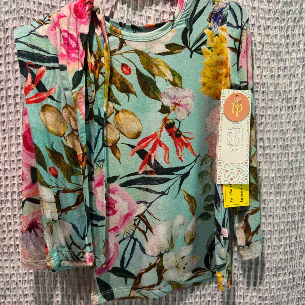 Posh Peanut Tuscan Teal 2pc PJ.  3T